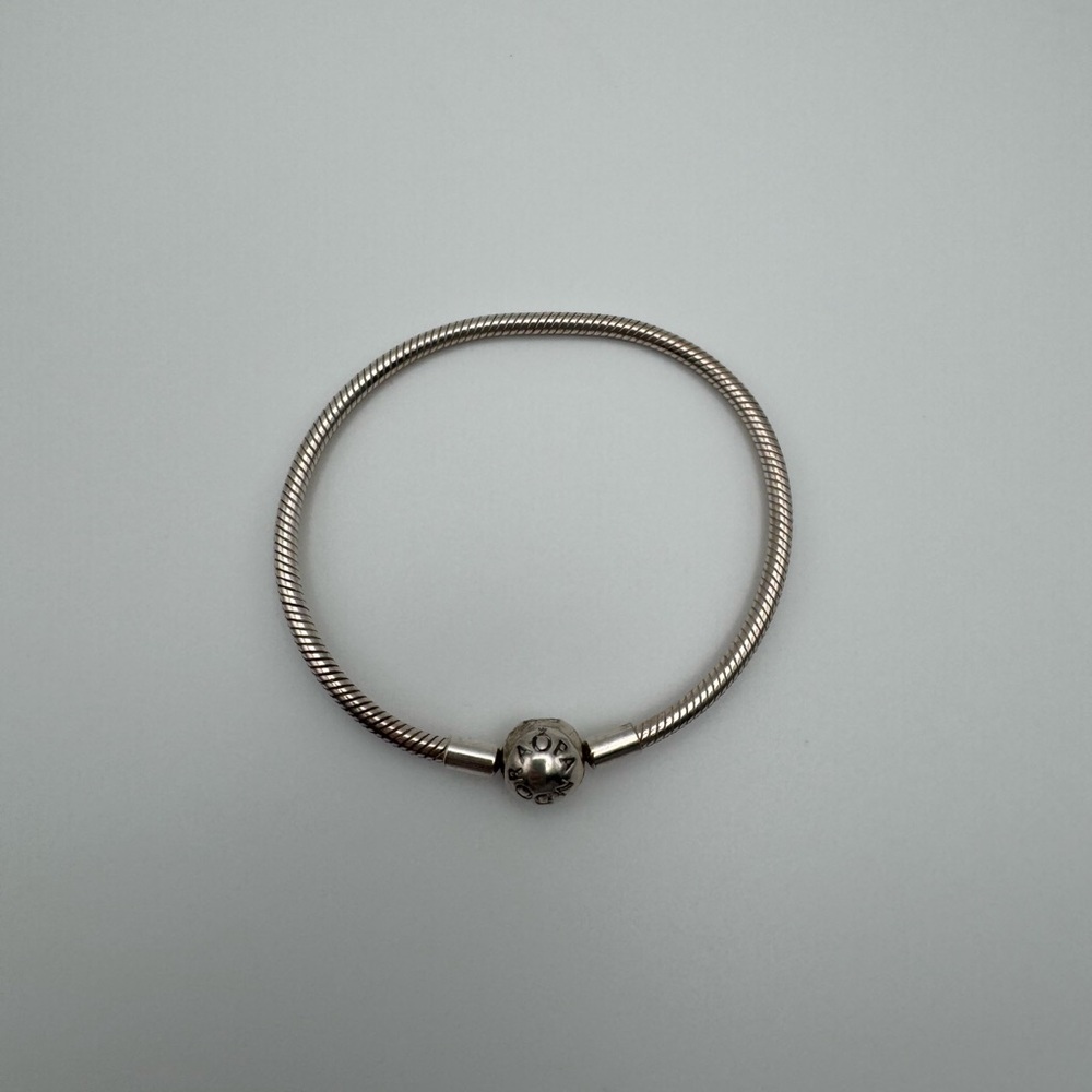Sterling Silver 925 Pandora Moments Snake Chain Bracelet - Picture 3 of 6
